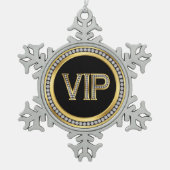 Gold Diamond VIP Kerstmis Tin Sneeuwvlok Ornament (Voorkant)