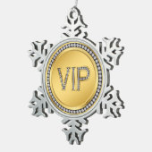 Gold Diamond VIP Kerstmis Tin Sneeuwvlok Ornament (Rechts)