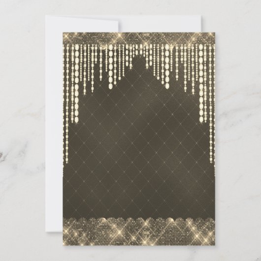 Gold Diamond Wedding Kaart (Achterkant)