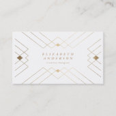 Gold Diamond White Geometric Deco Gatsby Visitekaartje (Voorkant)