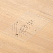 Gold Diamond White Geometric Deco Gatsby Wedding Acryl Uitnodigingen (Laagn)