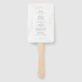 Gold Diamond White Geometric Deco Gatsby Wedding Handwaaier (Achterkant)