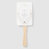 Gold Diamond White Geometric Deco Gatsby Wedding Handwaaier (Voorkant)