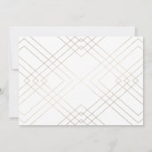 Gold Diamond White Geometric Deco Gatsby Wedding Kaart (Achterkant)