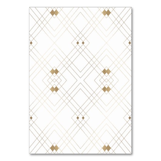 Gold Diamond White Geometric Deco Gatsby Wedding Kaart (Achterkant)