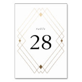 Gold Diamond White Geometric Deco Gatsby Wedding Kaart (Voorkant)