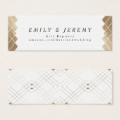 Gold Diamond White Geometric Deco Gatsby Wedding Mini Visitekaartjes (Voorkant /achterkant)