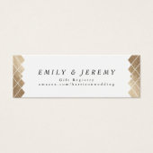 Gold Diamond White Geometric Deco Gatsby Wedding Mini Visitekaartjes (Voorkant)