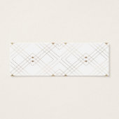 Gold Diamond White Geometric Deco Gatsby Wedding Mini Visitekaartjes (Achterkant)
