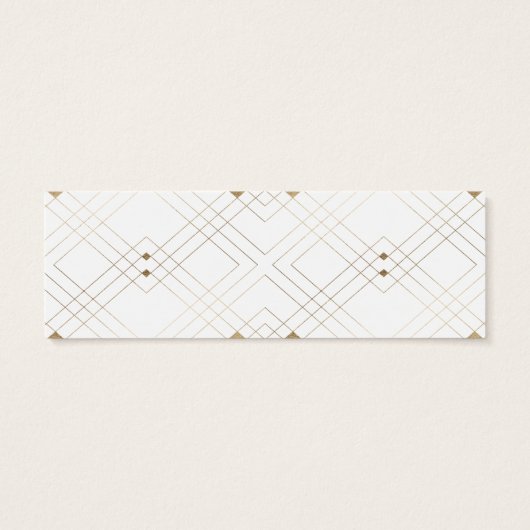 Gold Diamond White Geometric Deco Gatsby Wedding Mini Visitekaartjes (Achterkant)