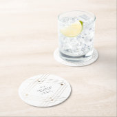 Gold Diamond White Geometric Deco Gatsby Wedding Ronde Kartonnen Onderzetter (Insitu)