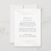 Gold Diamond White Geometric Deco Gatsby Wedding RSVP Kaartje (Voorkant)