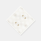 Gold Diamond White Geometric Deco Gatsby Wedding Servet (Hoek)