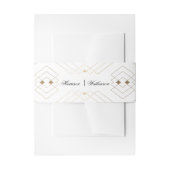 Gold Diamond White Geometric Deco Gatsby Wedding Uitnodigingen Wikkel (Voorkant Voorbeeld)