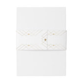 Gold Diamond White Geometric Deco Gatsby Wedding Uitnodigingen Wikkel (Achterkant Voorbeeld)