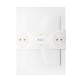 Gold Diamond White Geometric Deco Gatsby Wedding Uitnodigingen Wikkel (Voorkant Voorbeeld)