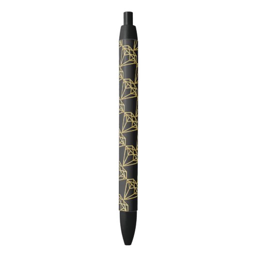 Gold Diamond Zwarte Inkt Pen (Voorkant Verticaal)