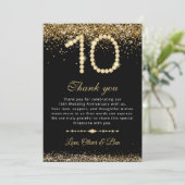 Gold Diamonds 10th Anniversary Thank You Card Kaart (Staand voorkant)