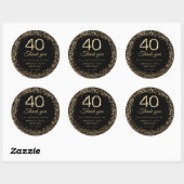 Gold Diamonds 40th Birthday Thank you Sticker (Vel)