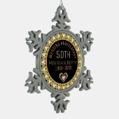 Gold Diamonds 50e bruiloft Jubileum Sjabloon Tin Sneeuwvlok Ornament (Links)