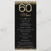 Gold Diamonds 60th Birthday Dinner Flat Menu (Voorkant)
