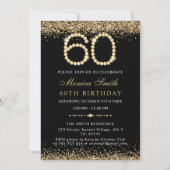 Gold Diamonds 60th Birthday Party Invitation Bedankkaart (Voorkant)