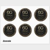 Gold Diamonds 60th Birthday Thank you Sticker (Vel)