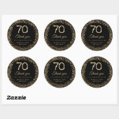 Gold Diamonds 70th Birthday Thank you Sticker (Vel)