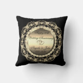 Gold Diamonds Black 50th Wedding Jubileum Kussen (Achterkant)