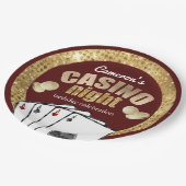 Gold Diamonds Bourgogne Casino Nachtfeest Papieren Bordje (Gekanteld)