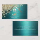 Gold Diamonds Broom House Green Metallic Visitekaartje (Voorkant / Achterkant)