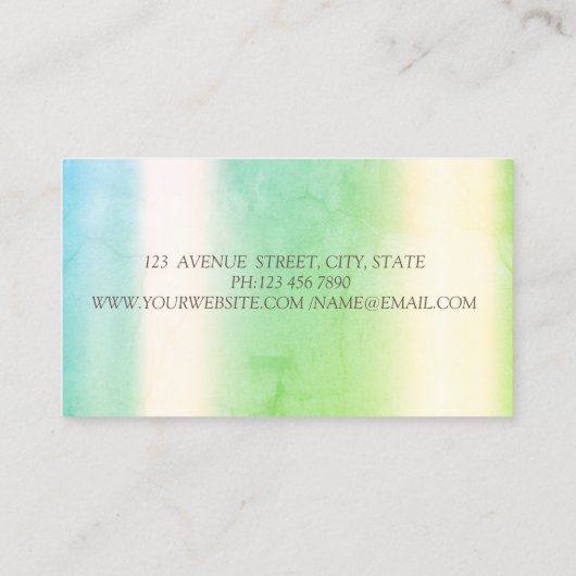 Gold Diamonds Broom Maid Cleaning House Green Visitekaartje (Achterkant)