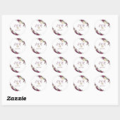 Gold Diamonds Burgundy Floral Hearts Wedding Ronde Sticker (Vel)