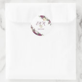 Gold Diamonds Burgundy Floral Hearts Wedding Ronde Sticker (Tas)