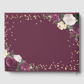 Gold Diamonds Burgundy Floral Wedding Gastenboek (Achterkant)