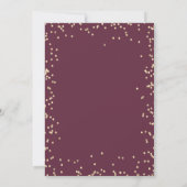 Gold Diamonds Burgundy Flowers bespaart de datum Save The Date (Achterkant)