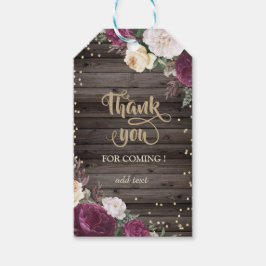 Gold Diamonds Burgundy Flowers Wood Cadeaulabel