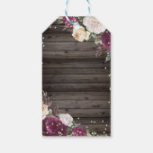 Gold Diamonds Burgundy Flowers Wood Cadeaulabel (Achterkant)