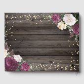 Gold Diamonds Burgundy Flowers Wood Gastenboek (Achterkant)