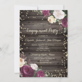 Gold Diamonds Burgundy Flowers Wood Kaart (Voorkant)