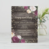 Gold Diamonds Burgundy Flowers Wood Kaart (Staand voorkant)