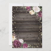 Gold Diamonds Burgundy Flowers Wood Kaart (Achterkant)