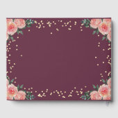 Gold Diamonds Burgundy Rozen Wedding Gastenboek (Achterkant)