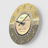 Gold Diamonds Damask 25th Wedding Jubileum Grote Klok (Hoek)