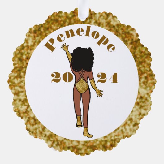 Gold & Diamonds Dancer Ornament Kaart A (Achterkant)