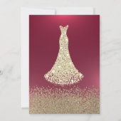 Gold Diamonds Dress Red Quinceanera Kaart (Achterkant)