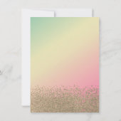 Gold Diamonds, Eiffel Tower Ombre Quinceañera Kaart (Achterkant)