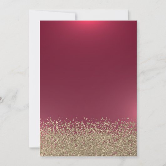 Gold Diamonds, Eiffel Tower Red Quinceanera Kaart (Achterkant)