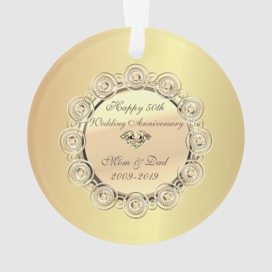 Gold Diamonds Elegant 50th Wedding Jubileum Ornament (achterkant)