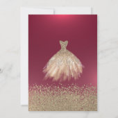 Gold Diamonds, Elegant Dress Burgundy 30th Birthda Kaart (Achterkant)